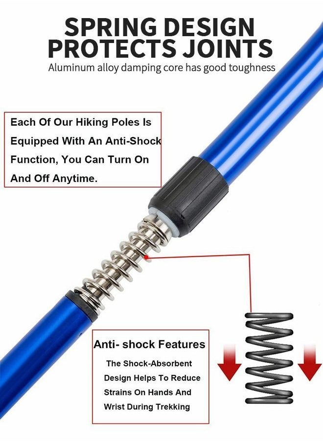 Generic - Trekking Poles Telescopic Walking Sticks Hiking Poles,Ultralight for with 4 Wear-resistant Foot Pads,Outdoor Sports Equipment - Image 1