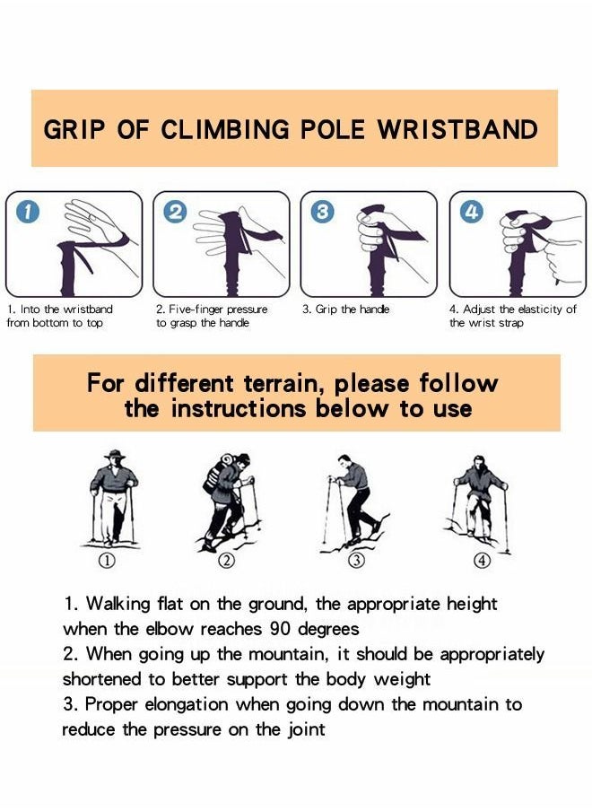 Generic - Trekking Poles Telescopic Walking Sticks Hiking Poles,Ultralight for with 4 Wear-resistant Foot Pads,Outdoor Sports Equipment - Image 1