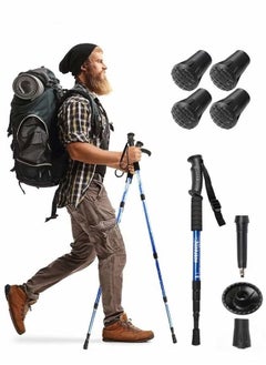 Trekking Poles Telescopic Walking Sticks Hiking Poles,Ultralight for with 4 Wear-resistant Foot Pads,Outdoor Sports Equipment
