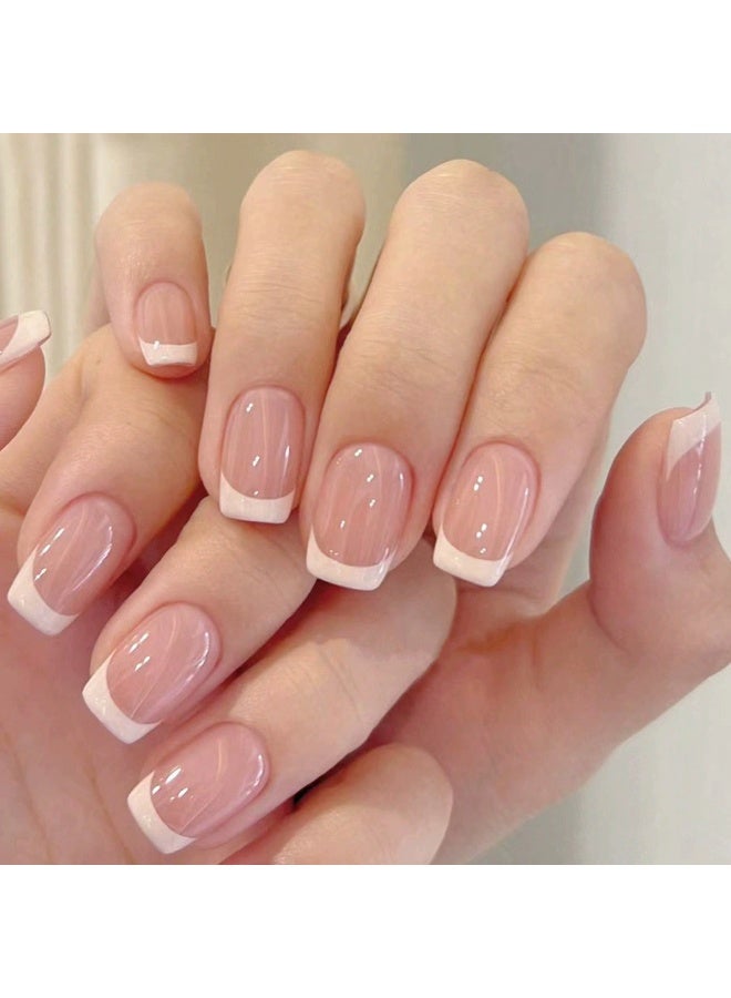 Goolsky Elegant Short French White Minimalist Press - on Nails for a Polished Look - Image 2