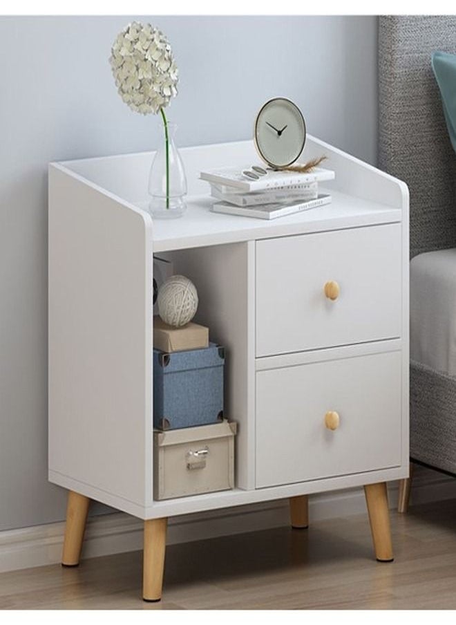 fashionhome - طاولة تخزين بجانب السرير ذات درجين بتصميم عصري 43 × 30 × 48 سم - Image 1