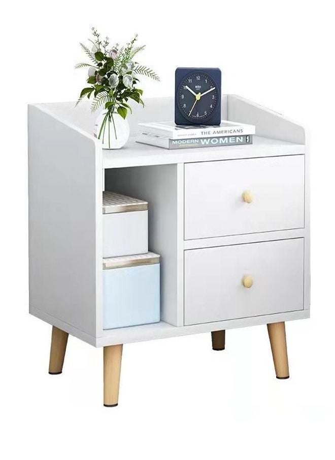 fashionhome - طاولة تخزين بجانب السرير ذات درجين بتصميم عصري 43 × 30 × 48 سم - Image 1