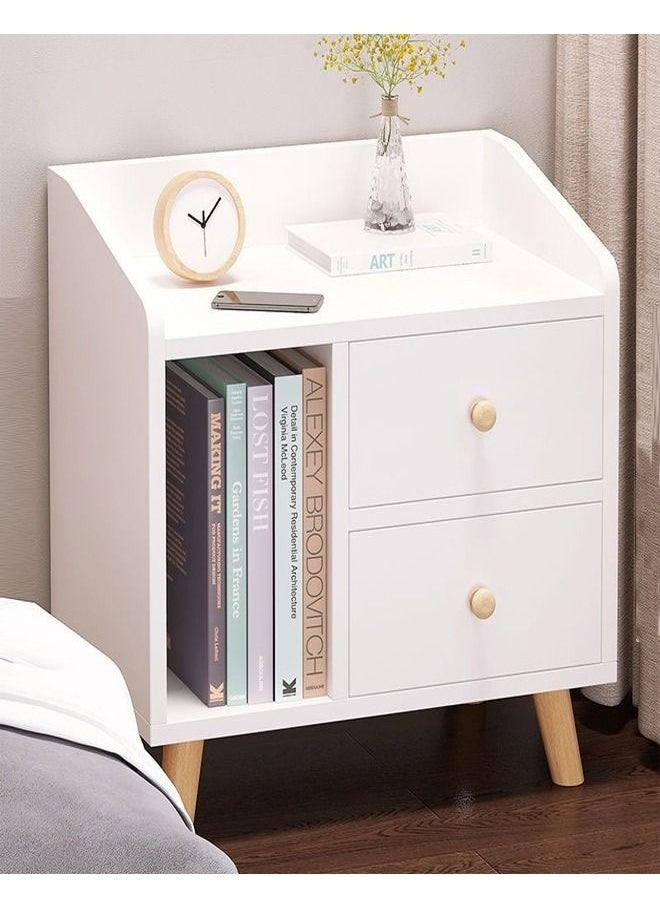 fashionhome - طاولة تخزين بجانب السرير ذات درجين بتصميم عصري 43 × 30 × 48 سم - Image 1