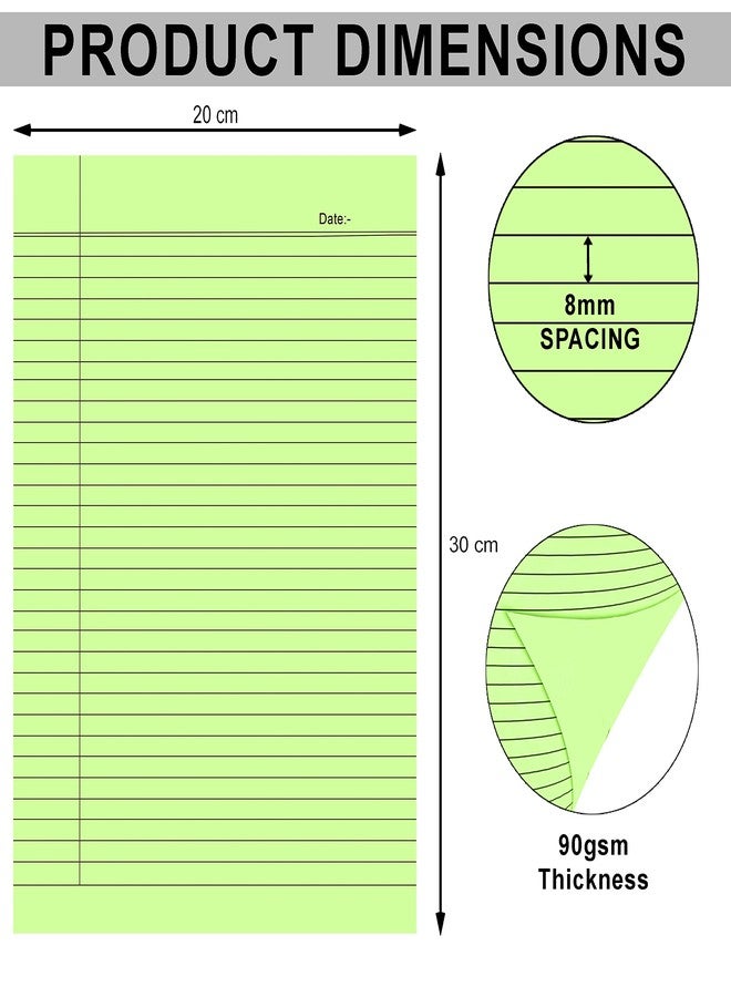 Lakeer A4 Size Ruled Paper-Single Side Ruled | 5 Colours-Pack of 50 Sheets | for Project/Assignment/Practical/Homework - Image 4