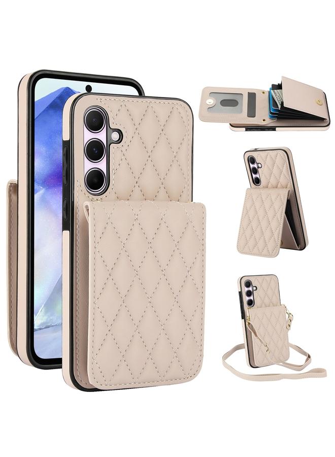 S-TOP Case For Samsung Galaxy A55 5G YM015 Crossbody Rhombic Card Bag RFID Phone Case - Image 1