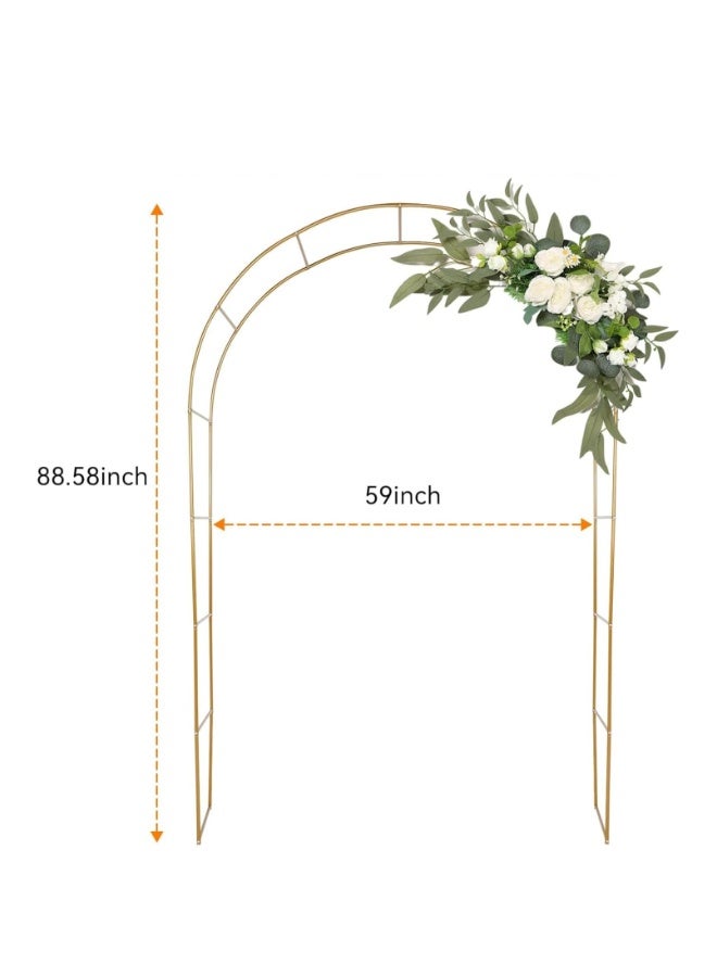 قوس حديقة معدني - دعامة تعريشة للنباتات المتسلقة، قوس ودعامة نباتات لتزيين حفلات الزفاف والمناسبات في الحدائق الخارجية، قوس زينة للحديقة خفيف الوزن للحفلات والزفاف، ذهبي - Image 3