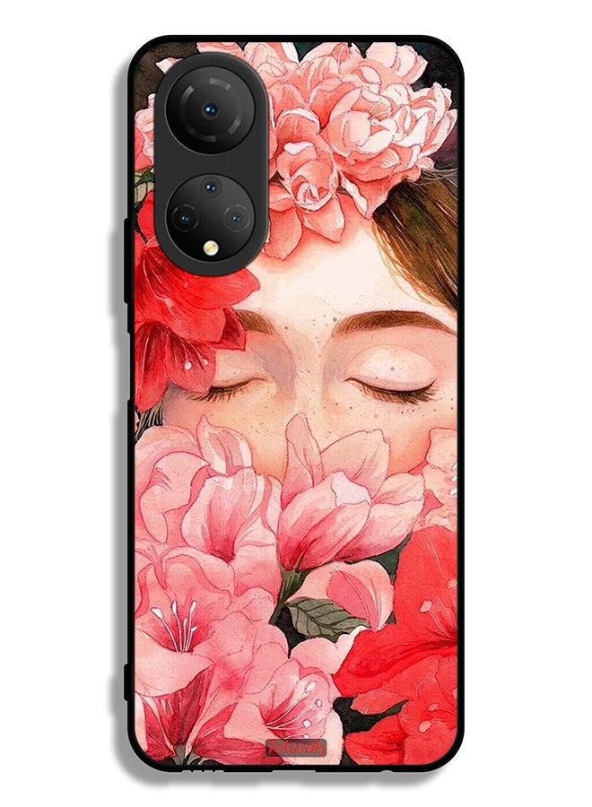 Tolwak Honor X7 Protective Case Cover Girl Face Hide In Flowers Art - Image 2