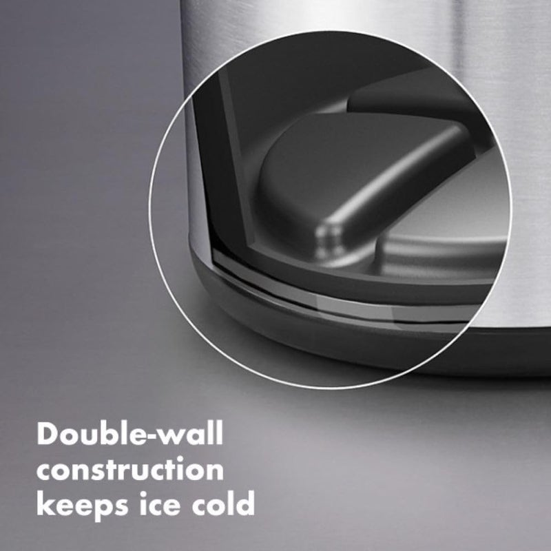 OXO SteeL Ice Bucket and Tongs Set - Brushed Stainless Steel with Clear Lid - Image 3