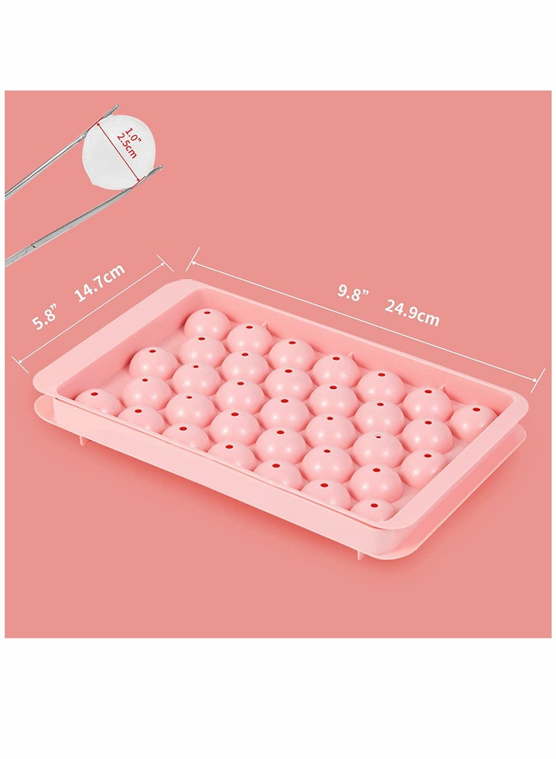 KASTWAVE Ice Cube Trays For Freezer 2 Set Ice Ball Maker Mold Mini circle Round Ice Cube Mold with Lid Making 66 pcs for Tea Coffee Trays - Image 3