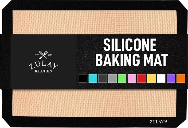 Zulay Kitchen Silicone Baking Mat Sheet Set  Reusable Baking Mat Nonstick  Half Sheet Baking Mat For Oven Black 1 Pack - Image 1