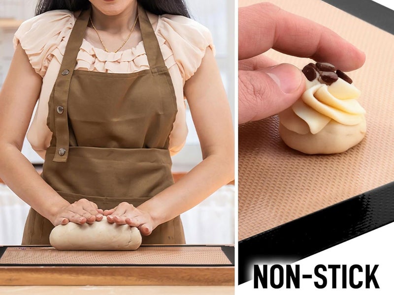 Zulay Kitchen Silicone Baking Mat Sheet Set  Reusable Baking Mat Nonstick  Half Sheet Baking Mat For Oven Black 1 Pack - Image 4