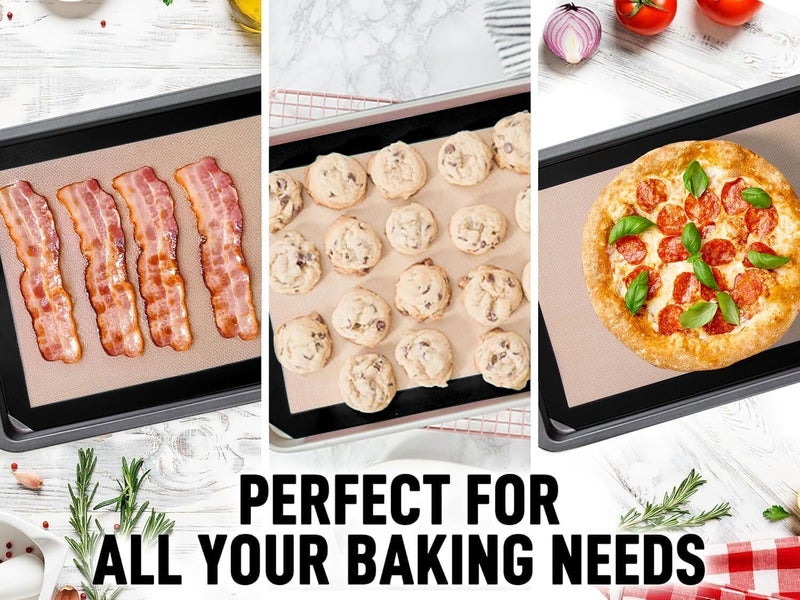 Zulay Kitchen Silicone Baking Mat Sheet Set  Reusable Baking Mat Nonstick  Half Sheet Baking Mat For Oven Black 1 Pack - Image 3