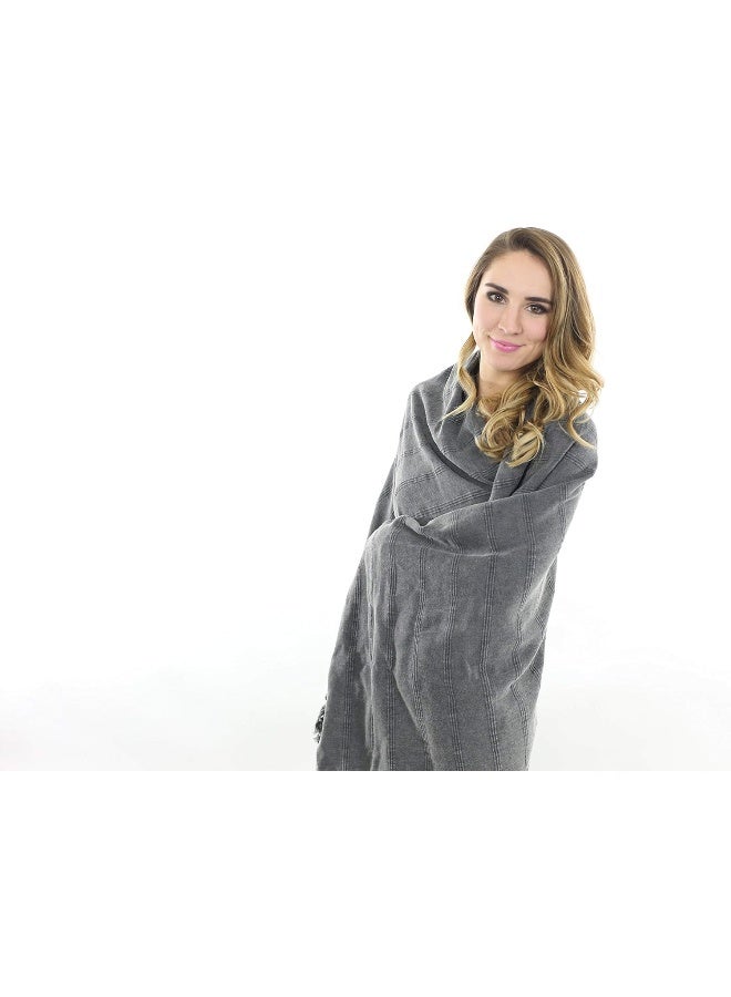 InfuseZen Stonewashed Turkish Bath & Beach Towel â€“100% Organic Turkish Cotton - Soft, Lightweight, Absorbent - Quick Dry, Sand Free - Swim, Pool, Shower, Travel - Peshtemal, Hammam Spa Towel - Black - Image 3
