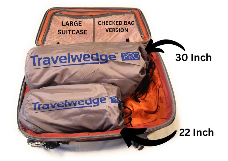 Travelwedge Self-Inflating Bed Wedge Pillow | Lightweight for Travel | Wedge Pillow for Sleeping and Acid Reflux, Heartburn, and GERD Pillow (30 Inch - Checked Bag Version) - Image 3