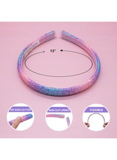 فروغ ساك مجموعة عصابات رأس FROG SAC 6 للبنات - إكسسوارات شعر لامعة رقيقة للأطفال الصغار، عصابات شعر قوس قزح للفتيات الصغيرات، مجموعة عصابات رأس أنيقة للأطفال، مجموعة إكسسوارات عصابات رأس لامعة لطيفة  - Image 4