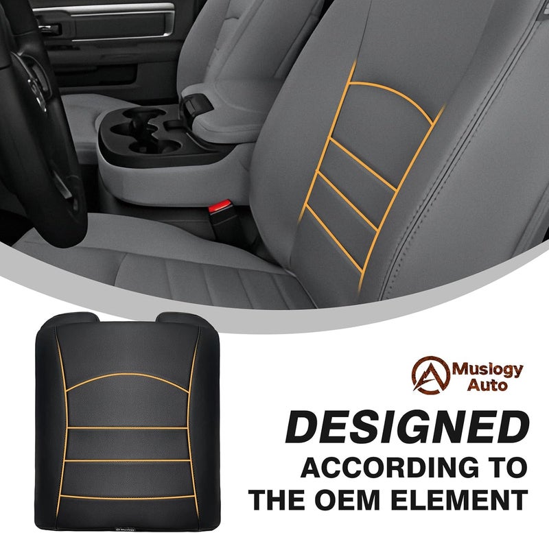 Muslogy Center Console Armrest Cover Fit for Dodge Ram1500 2013-2018 & Ram2500/3500 2013-2026 Accessories, Comfort Armrest Pad Console Lid Cushion Vegan Leather 1-Inch Extra Thick(Jump Seat ONLY) - Image 4