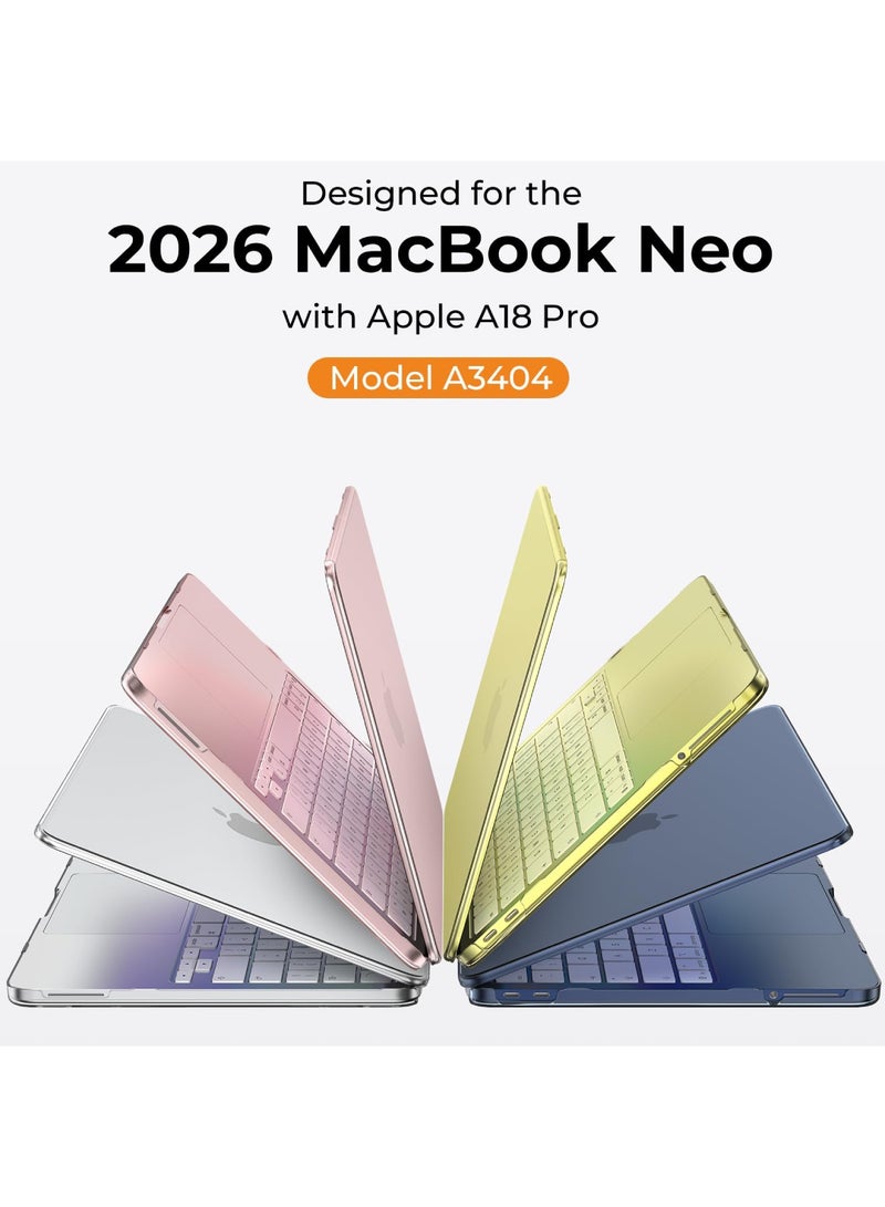 أداندو متوافق مع غطاء MacBook Neo مقاس 13 بوصة 2026 من Apple Mac Laptop A3404 المزود بشريحة A18 Pro وشاشة Liquid Retina مقاس 13 بوصة، غطاء صلب شفاف، غطاء بلاستيكي قابل للتركيب بالضغط (شفاف) - Image 3