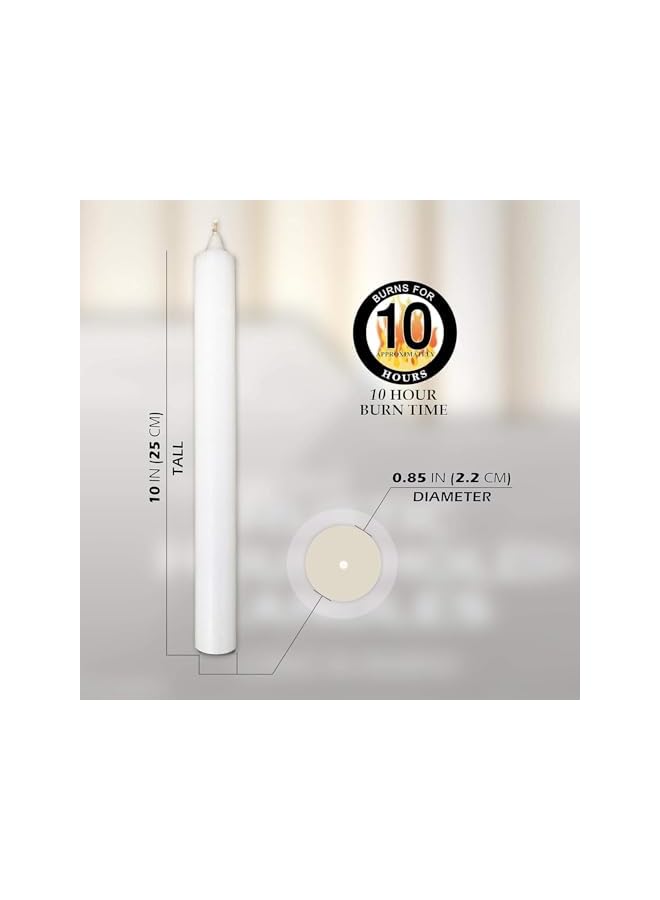 Green Tiger 8 Pieces White Long Thin Candles for Weddings, Parties, Birthdays | Long Lasting, All Season, Dripless Dinner Sticks - Image 4