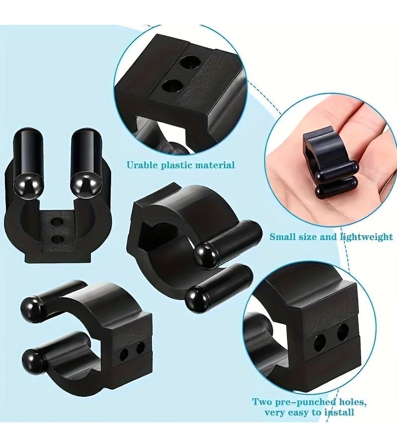 10pcs Fixed Fishing Rod Clamp Carabiner Billiard Cue Rack Accessories - Image 3