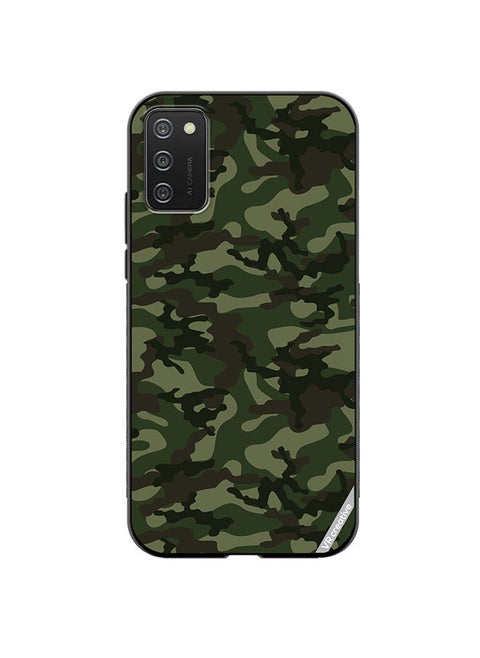 Protective Case Cover For Samsung Galaxy A02s Camouflage Green Design Multicolour