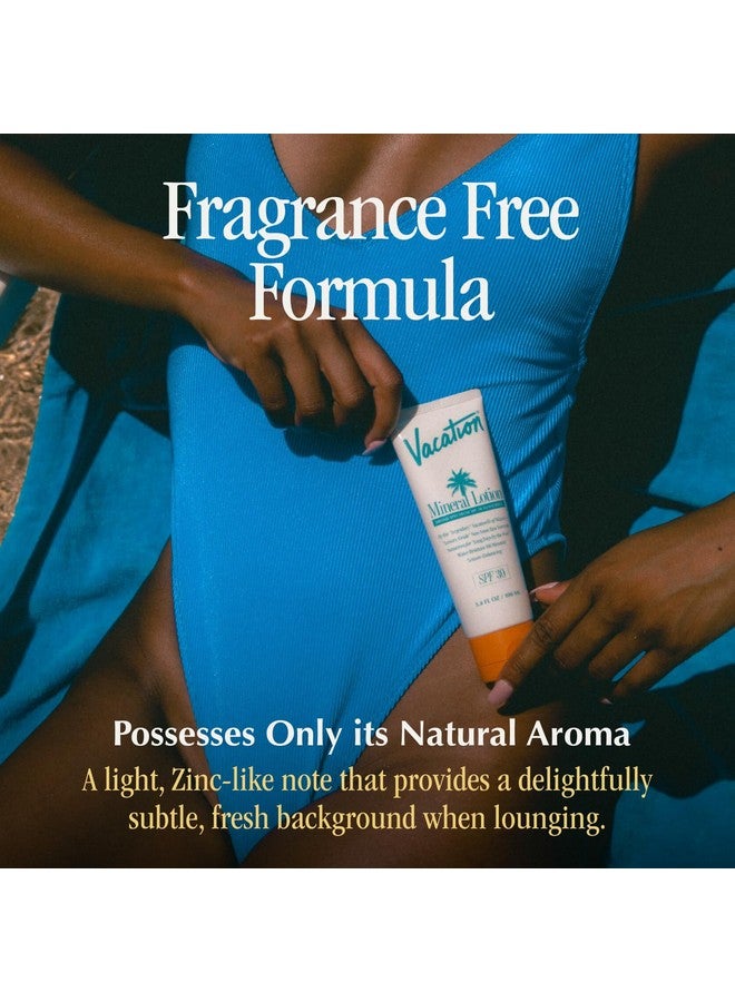 VACATION Mineral Lotion Sunscreen Spf 30 + Air Freshener Bundle Premium Zinc Sunscreen For Sensitive Skin Hydrating + Lightweight Mineral Based Sunscreen Dermatologist Tested 3.4 Fl. Oz. - Image 3