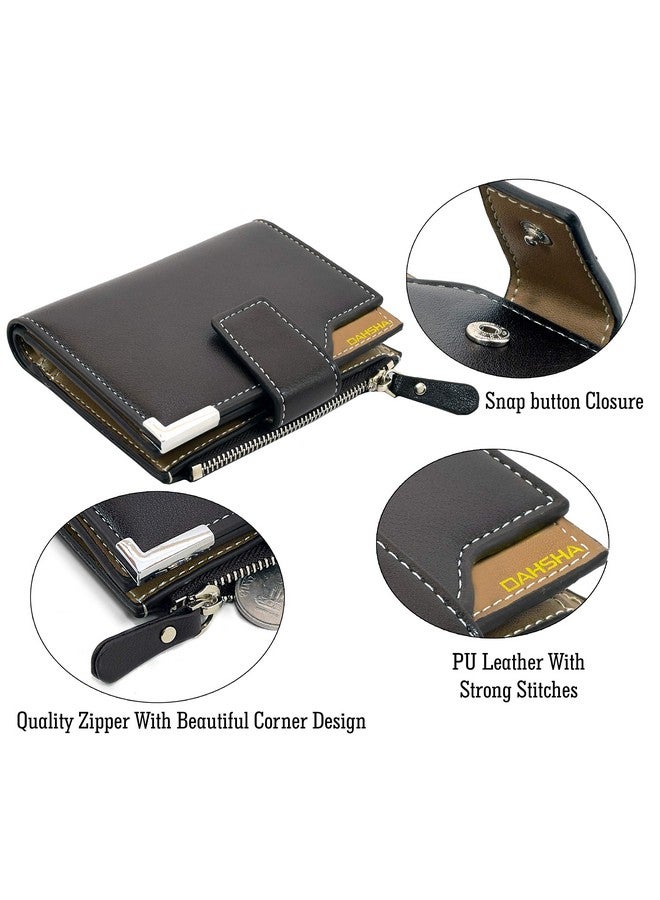 DAHSHA 13 Pocket Large Pu Leather Credit Debit Zipper Card Holder Wallet Coin Purse for Men & Women - (12 x 9.5 X 3 cm, Dark Brown) - Image 4