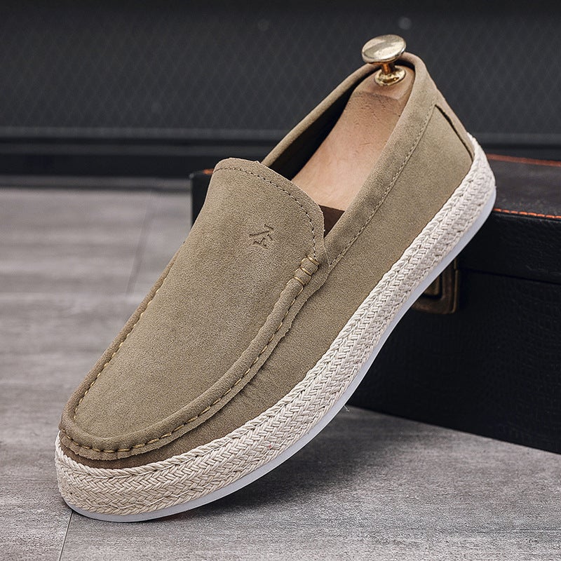 Large Size Cross-Border Mens Shoes, Mens Casual Shoes, Canvas Shoes, Mens Lazy Slip-Ons, Handmade Old Beijing Cloth Shoes, Soft Soles E023 khaki 