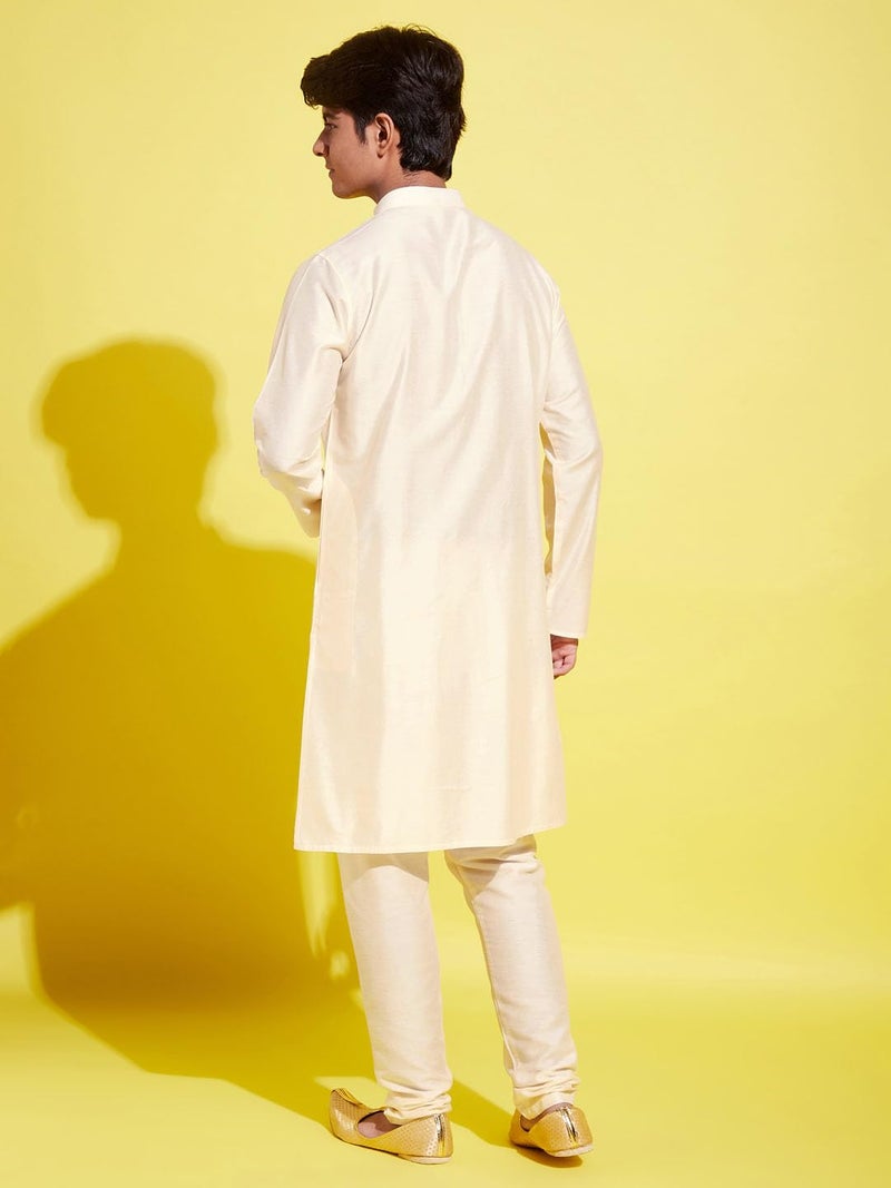 VASTRAMAY JBN Creation Boys' Cream Kurta Pyjama Set_VYUVBK091CRnBVPCR_36 - Image 4