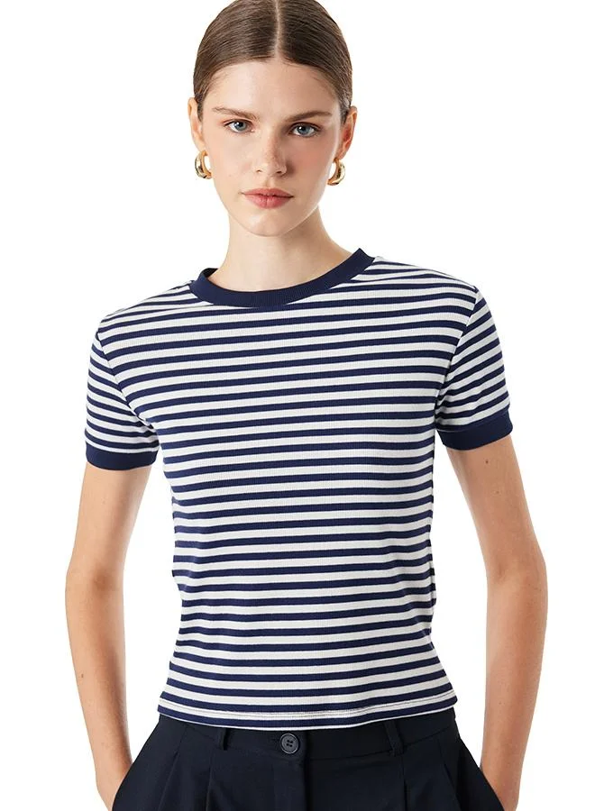 كوتون Striped Ringer T-Shirt