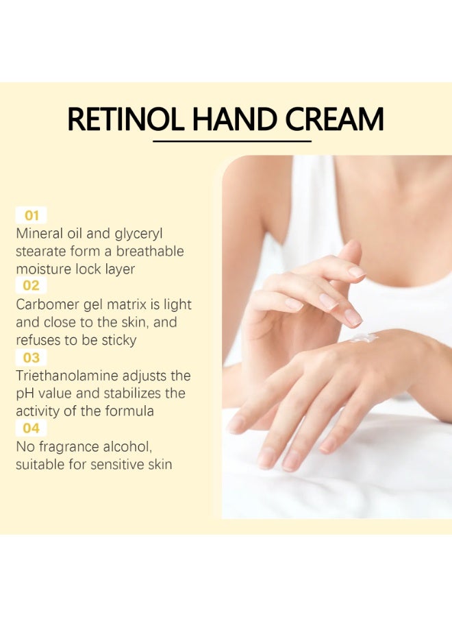 OUHOE Retinol Anti-Aging Hand Cream, Mineral Hand Moisturizer with Retinol, Shea Butter and Collagen, for Younger Looking Hands, Soft Smooth Skin, Nails & Cuticles 50G - Image 5