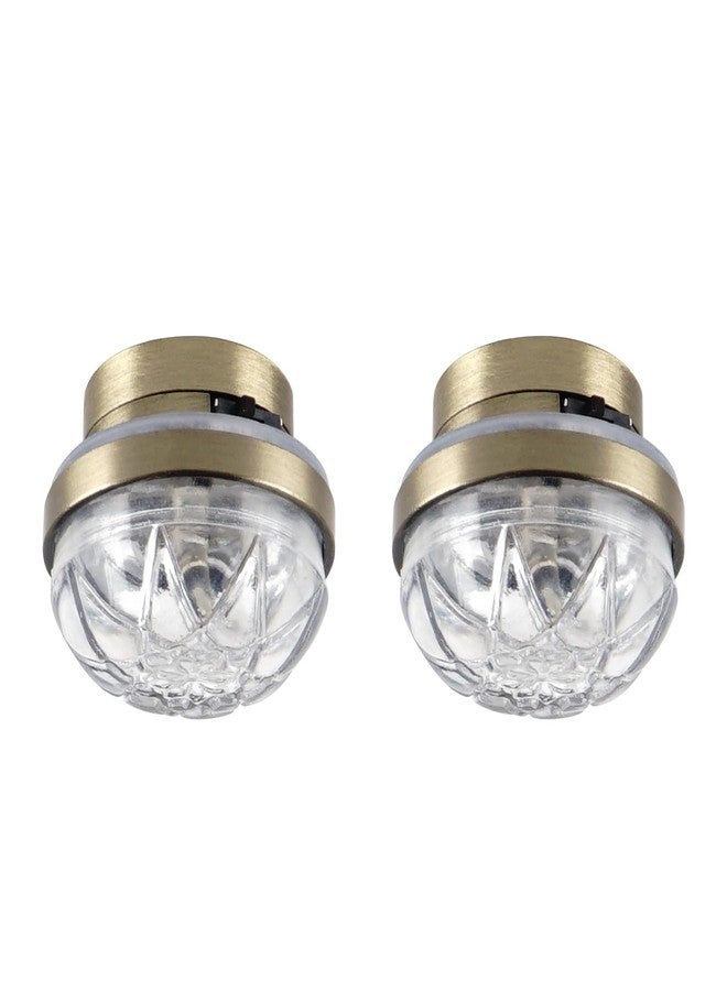 Waldosia 1:12 Scale Miniature LED Ceiling Lamp Set (2-Pack) - Clear Etched Shade Dollhouse Lighting Fixture (Brass) - Image 2