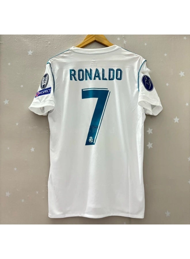 Real Madrid 2017-2018 Real Madrid retro football uniform #7 RONALDO retro football jersey gift for fans and friends - Image 1