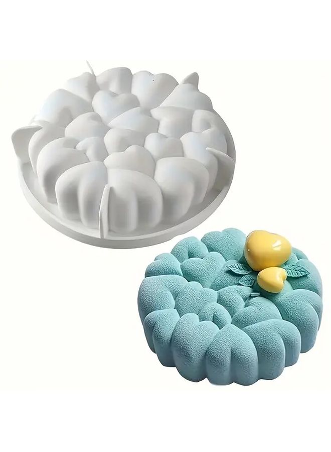 White Heart Shaped Silicone Baking Pan Non Stick Heat Resistant To 428F Intricate Pattern Design - Image 5
