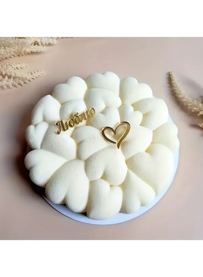 White Heart Shaped Silicone Baking Pan Non Stick Heat Resistant To 428F Intricate Pattern Design - Image 1