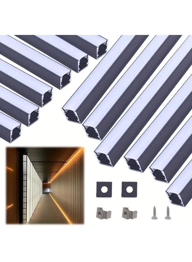 12pcs Golden Aluminum LED Channels 100cm 39in U Shaped Surface Mount - Image 5