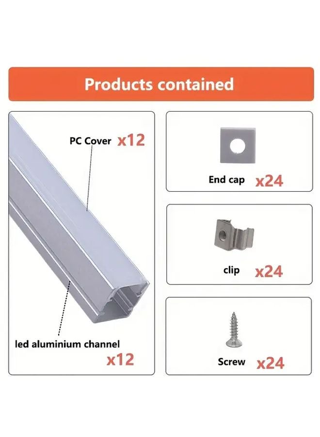 12pcs Golden Aluminum LED Channels 100cm 39in U Shaped Surface Mount - Image 3