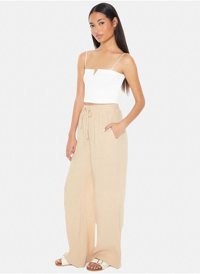 FOREVER 21 - Wide-Leg Drawstring Pants - Image 1