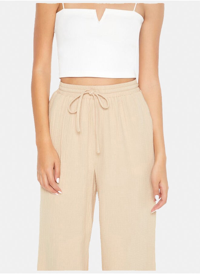 FOREVER 21 - Wide-Leg Drawstring Pants - Image 1