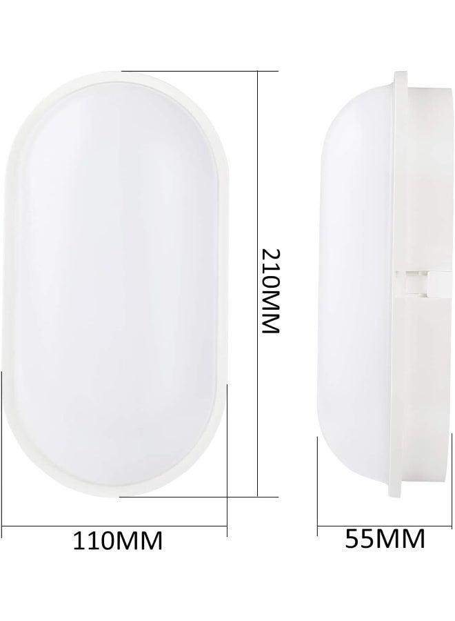 melfi Surface Mounted Oval Led Bulkhead Light Ip65 Waterproof Fitting With White Trim For Outdoor Balcony And Garden Garage (White, 18W) - Image 2