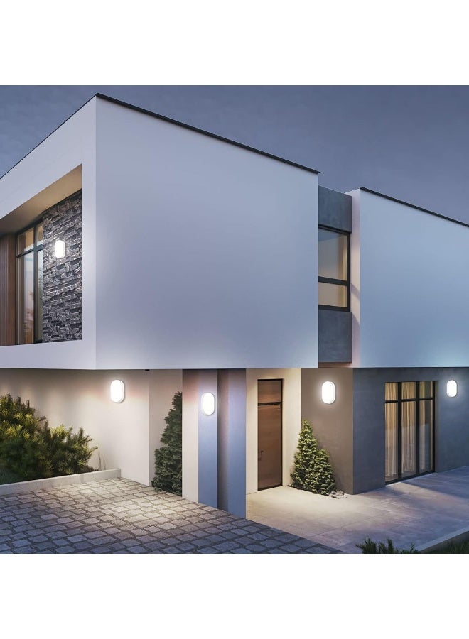 melfi Surface Mounted Oval Led Bulkhead Light Ip65 Waterproof Fitting With White Trim For Outdoor Balcony And Garden Garage (White, 18W) - Image 5