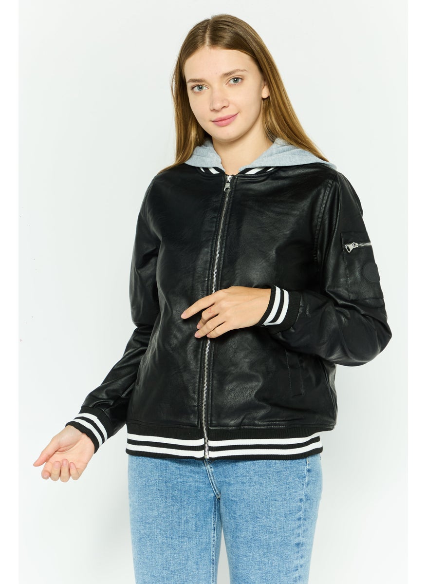 Women Solid Hooded Jacket, Black - pzsku/Z5D06A311EA4CD8A53D53Z/45/_/1737728181/80c55366-d7d4-4d60-bf38-1b01b7a534f7