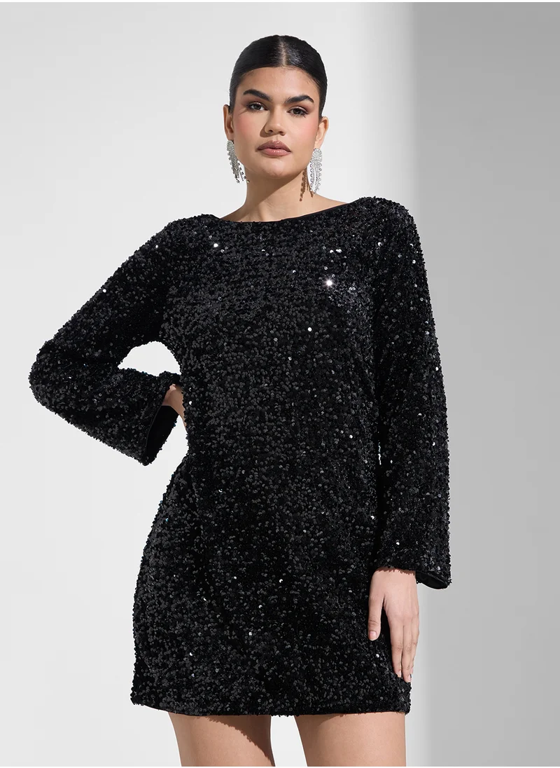 فيرو مودا Embellished Boatneck Dress