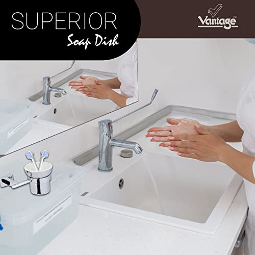 Vantage ‎VQB-20002 100% Brass Tumbler Wall Mount Holder With Corrosion Resistant Design For Bathroom, Kitchen & Other Settings - Image 5