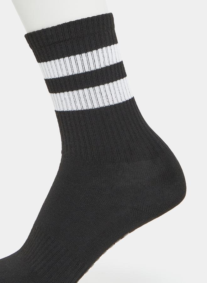 Styli Double Striped Crew Length Yoga Socks  - Image 2