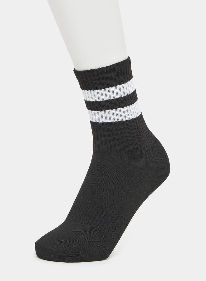 Styli Active Double Striped Crew Length Yoga Socks - Image 1