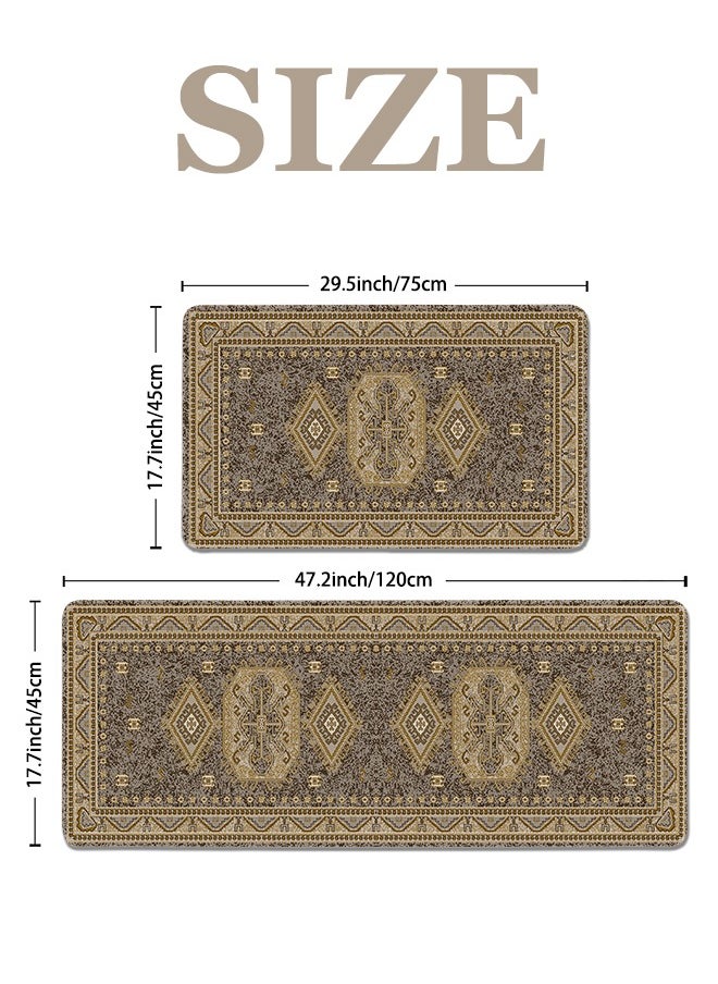 Generic 2 PCS Kitchen Floor Mats Rugs Set, Cushion Floor Carpet, Waterproof, Oil Resistant and Anti-Fatigue PU Standing Mat for Kitchen, Floor, Office, Sink, Laundry 45*75CM+45*120CM  - Image 5