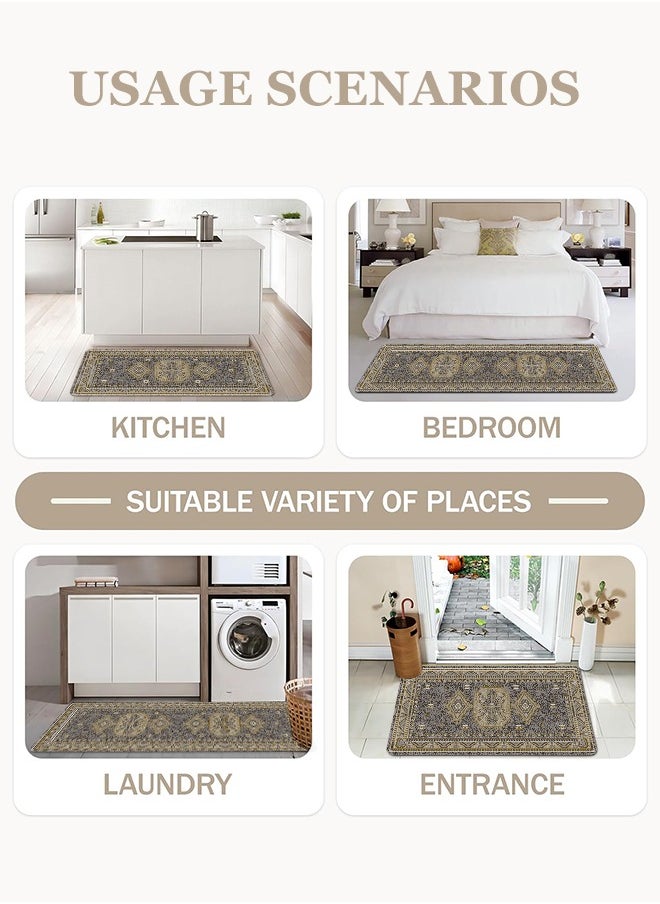 Generic 2 PCS Kitchen Floor Mats Rugs Set, Cushion Floor Carpet, Waterproof, Oil Resistant and Anti-Fatigue PU Standing Mat for Kitchen, Floor, Office, Sink, Laundry 45*75CM+45*120CM  - Image 4