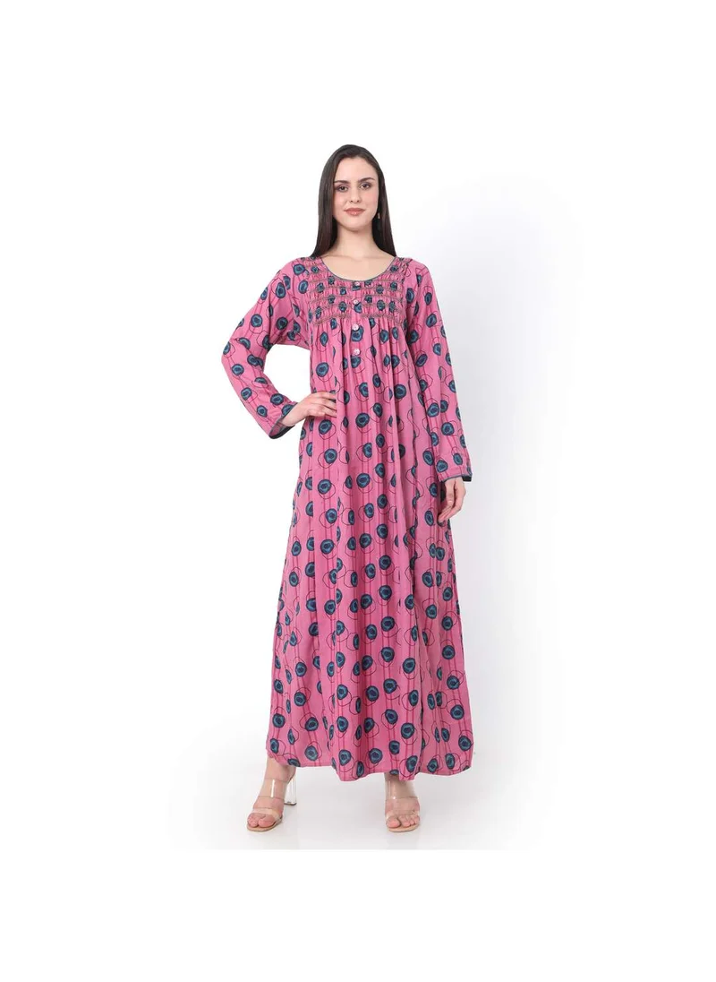 هانا آند سارا RAYON BIG DOTS ARABIC JALABIYA KAFTAN DRESSES