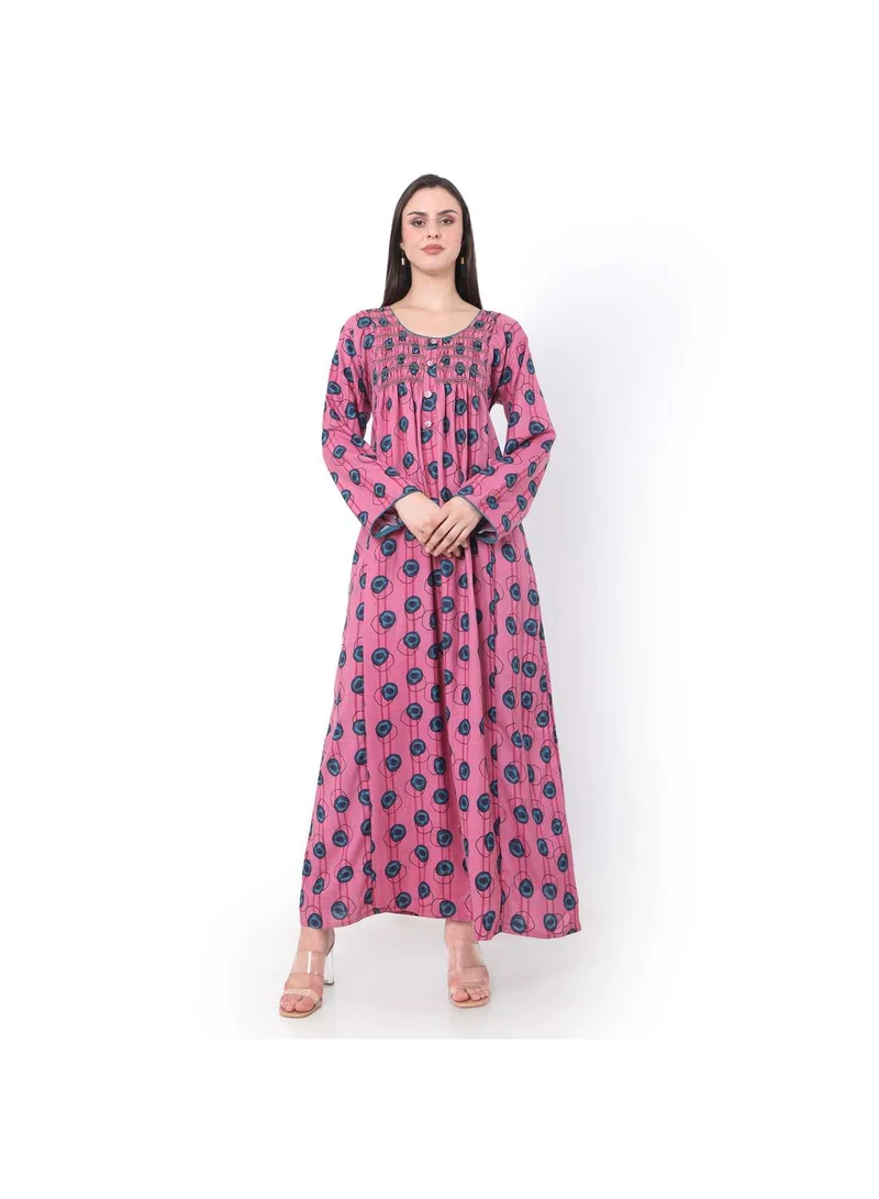 HANA & SARA RAYON BIG DOTS ARABIC JALABIYA KAFTAN DRESSES