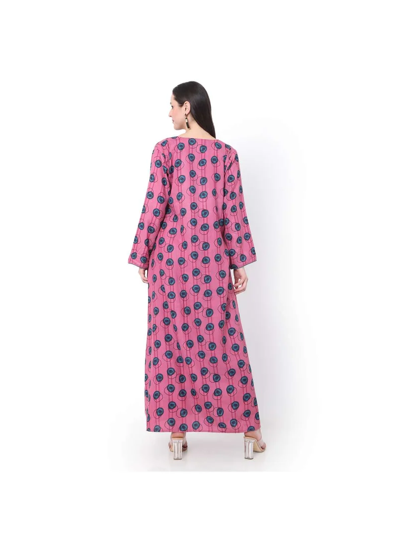 هانا آند سارا RAYON BIG DOTS ARABIC JALABIYA KAFTAN DRESSES